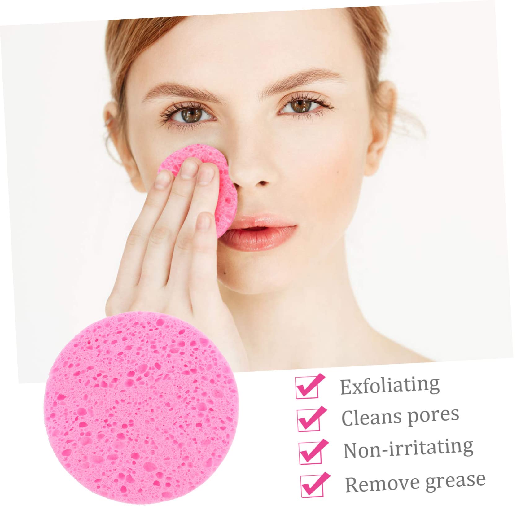 FRCOLOR 100piezas Esponjas Faciales De Celulosa Redondas Pack De Unidades Para Limpieza y Desmaquillado Suaves y Efectivas La Exfoliación Diaria