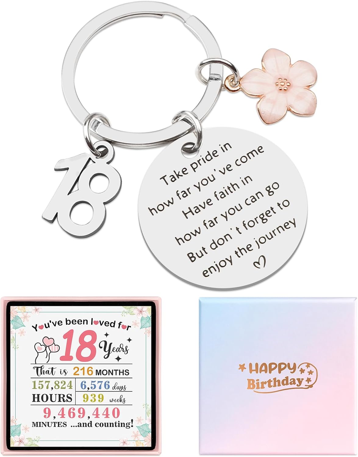 Birthday Gifts for Girls, Inspirational Birthday Keychain for Teen Girls