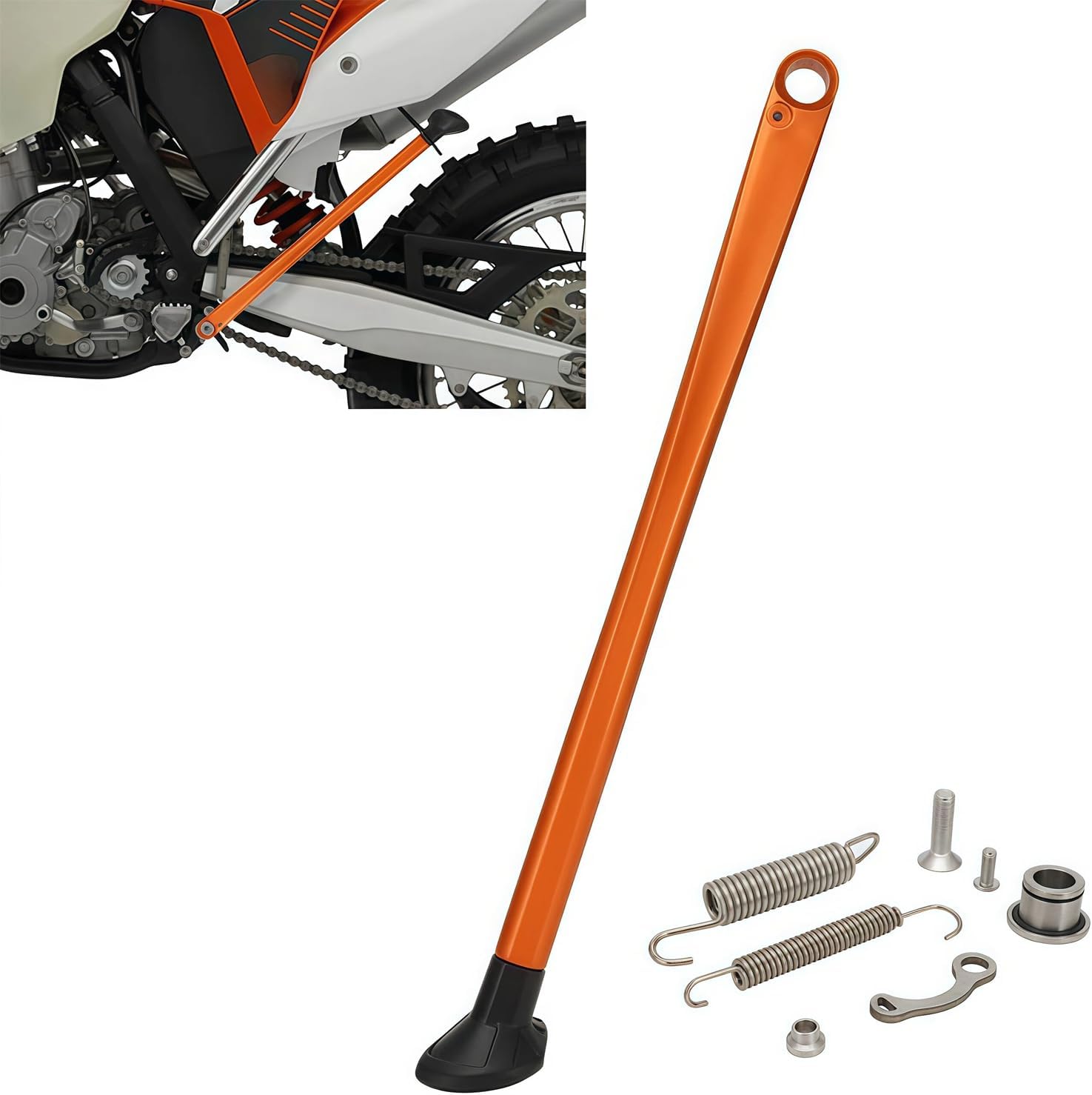JFG RACING Dirt Bike Kickstand Side Stand Forging Aluminum With Springs For XC XCW XCF EXC EXCF 150 200 250 300 350 400 450 500 505 530 2008-2015 Silver