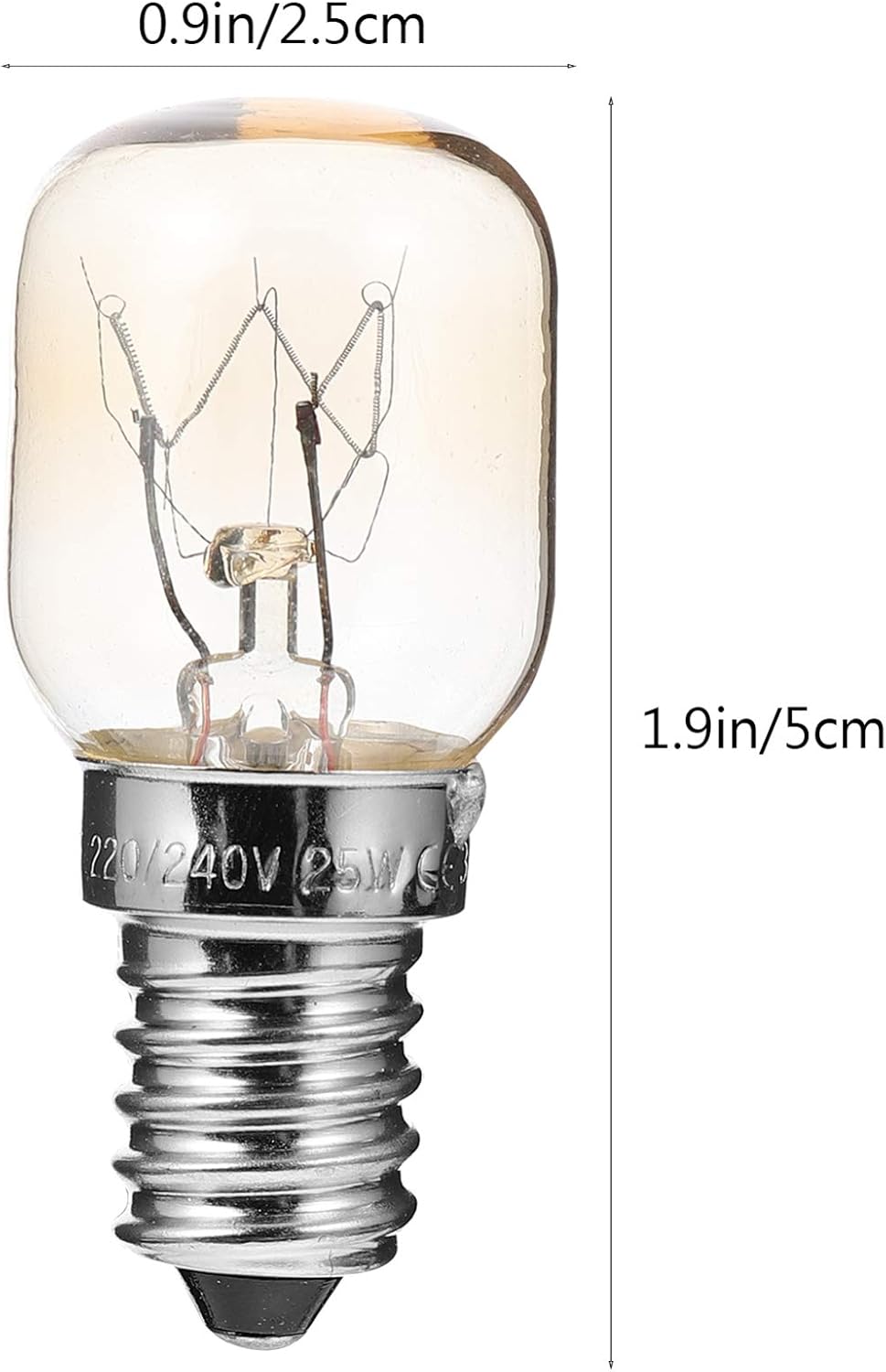 Uonlytech 4 Pack E14 Heat Resistant Microwave Bulb Clear Glass Baking Bulb Replacement for Microwave Cabinet Spotlight 300 C 0.98 X 0.98 X 1.96 in