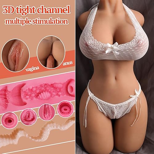 Huge Breasts Jiggly Ass Sex Doll Male Masturbator Lifelike Vagina Tight  Anal, 3 in 1 Realistic Sex Doll Torso Love Doll Pocket Pussy, Sex Toy for  Men Masturbation Pleasure, Brown 30 LBS