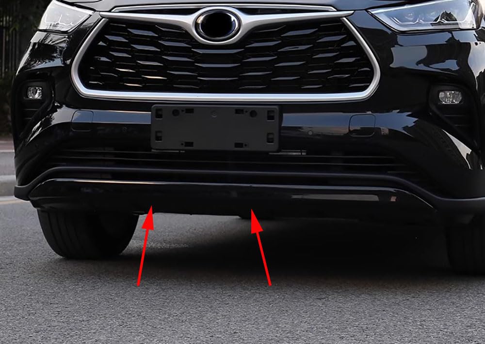 Car Accessories Fit for Toyota Highlander 2020-2025 ABS Exterior Front Bumper Protector Guard Cover Trim Black 1PC Set — view 2