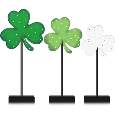 Irish Wood Shamrock Tabletop Decor