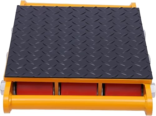 Miniatura 4 de Movimiento de maquinaria industrial, patín de rodillos de rodillos de motor de maquinaria con tapa de rotación de 360 grados (amarillo, 15T33000lbs)