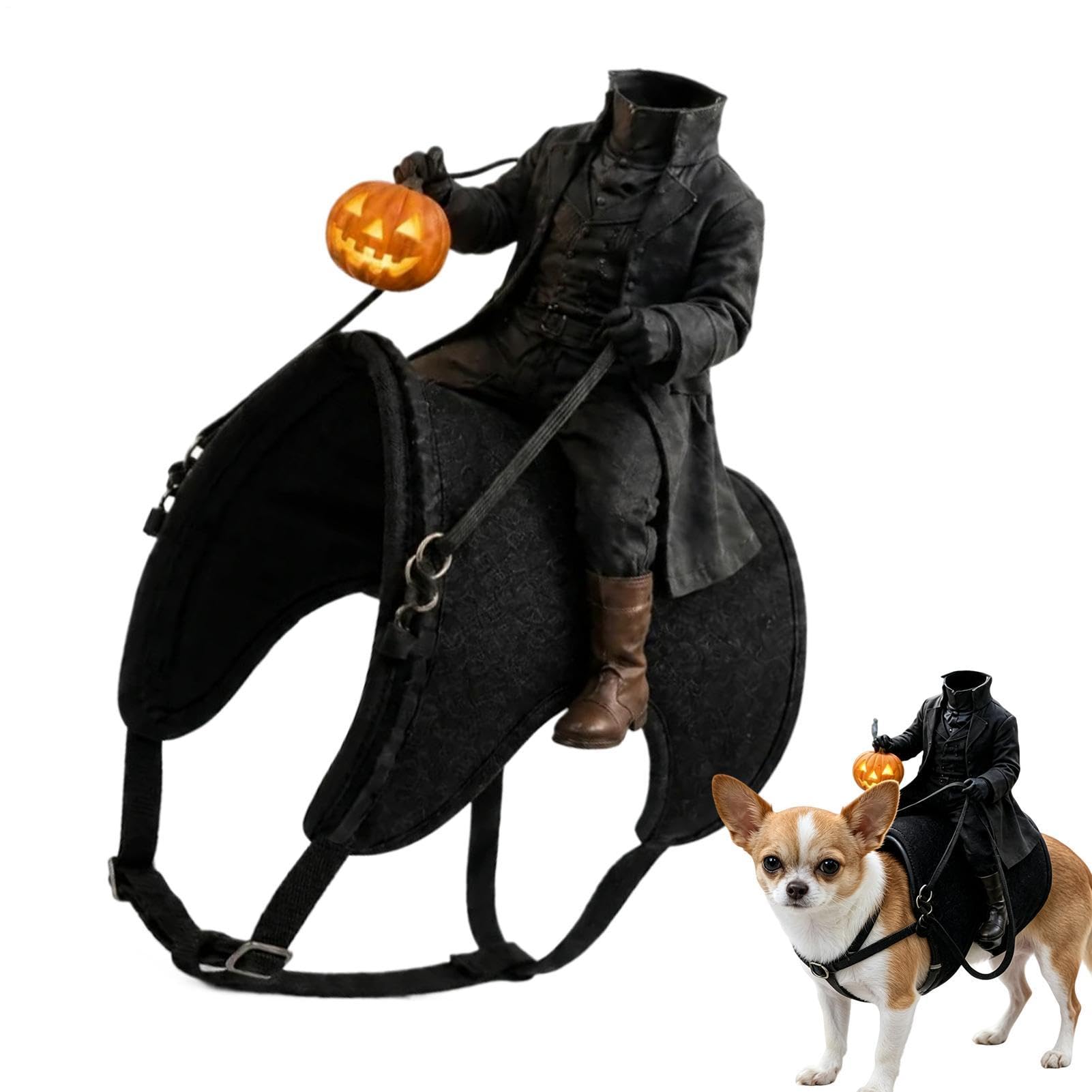 Headless Horseman Dog Costume, Headless Horseman Costume, LED Adjustable