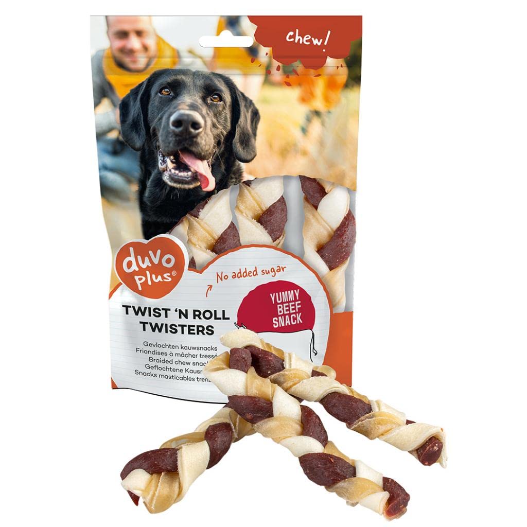 Duvo+ Twist 'n Roll Twisters Beef 12.5 cm - 3 Pcs (Pack of 1)