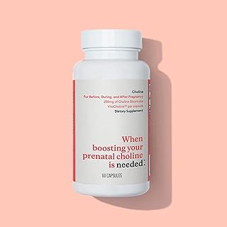 Needed Prenatal Choline - Optimal Prenatal Choline Add On, 250Mg Talc-free Vegan, Filler, Heavy Metals Free, Brain Development in Utero/Early Life, With VitaCholine, Non-GMO, Allergen Free 60 Capsules