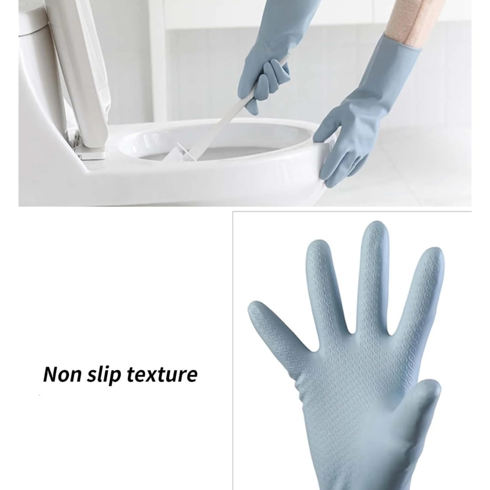 Gant Menage 1 paire/2 paires de gants nettoyage réutilisables, imperméables for la vaisselle pour Nettoyage Cuisine(Color 2,3P)