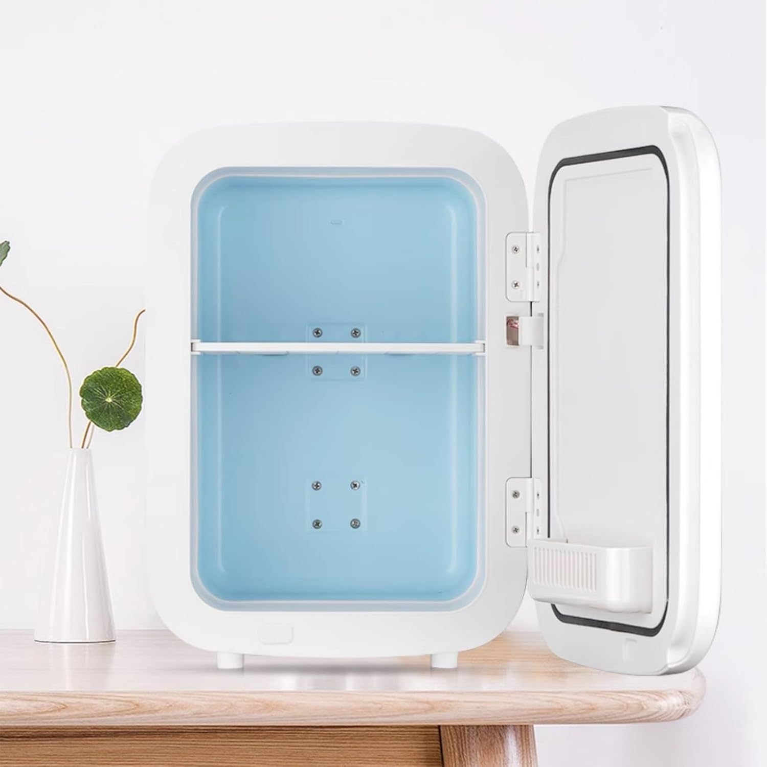 Compact Fridge, Makeup Skincare Small Fridge, Adjustable Mini Refrigerator for Bedroom, Beverage, Cosmetics, Apartment, Living Room(Color:White,Size:20L)