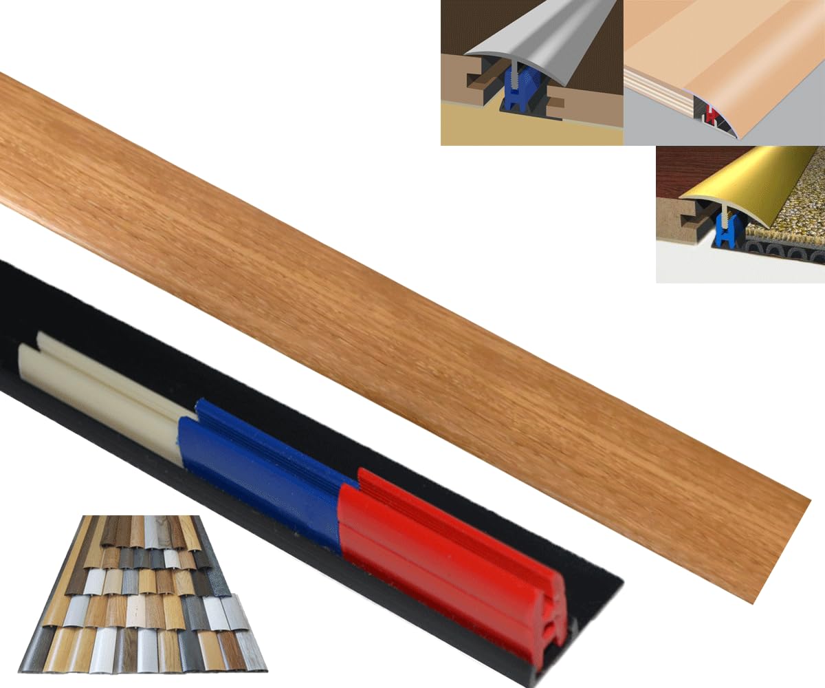 Oak B 38mm x 900mm Threshold Cover Plate Adhesive Clip System Multi Purpose Threshold Adjustable Height and Pivot
