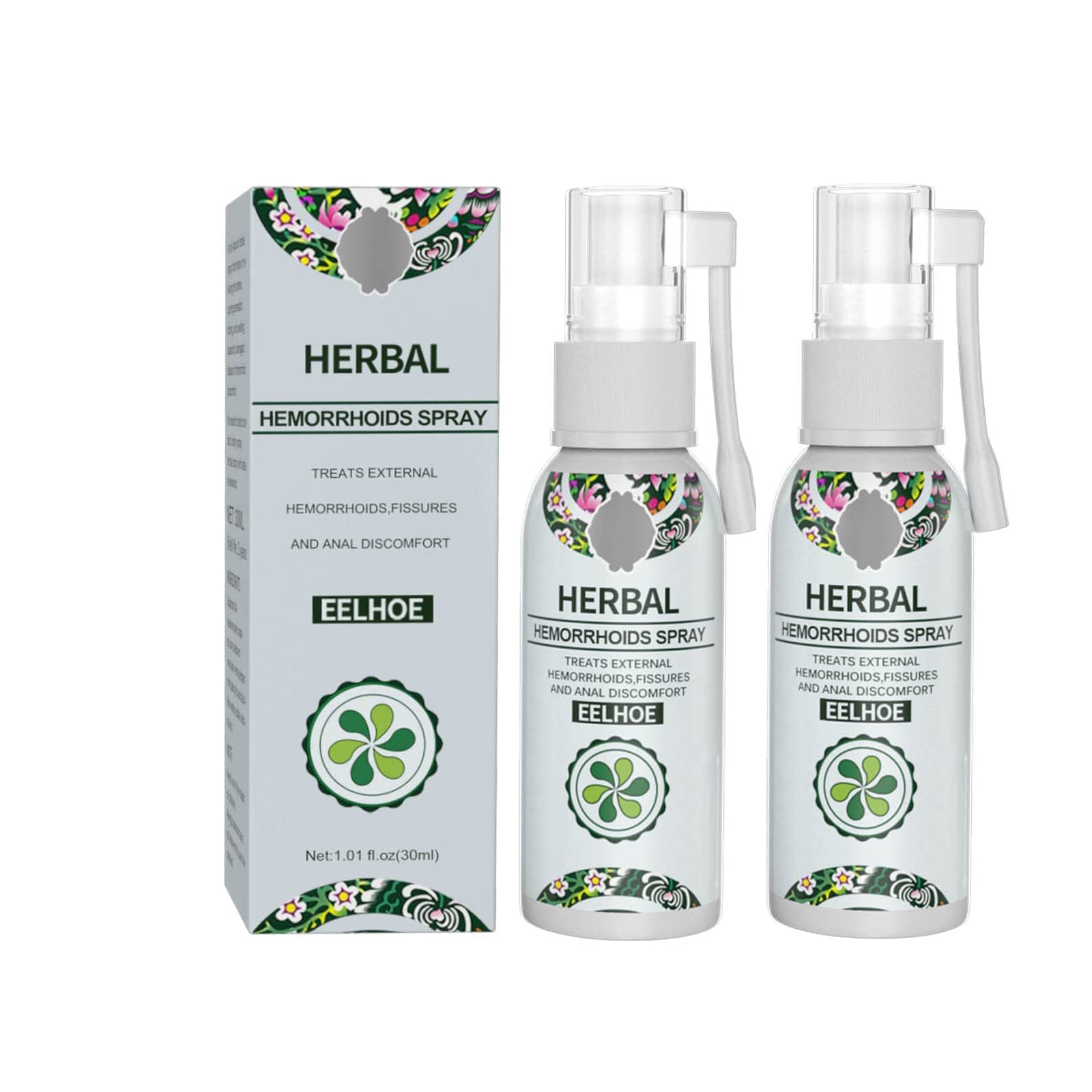 JICINME 2PCS Natural Herbal Hemorrhoids Spray, Internal and External Hemorrhoids Treatment Spray, Anal Soothing Spray, Fast Relief Hemorrhoid Spray, Hemorrhoid Relief Cream