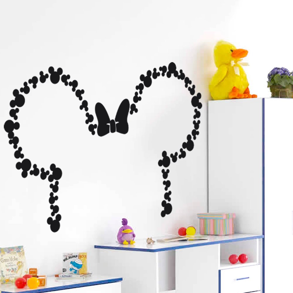 Sticker oreilles de souris 80x50cm noir pour décorer sans peindre la chambre enfant