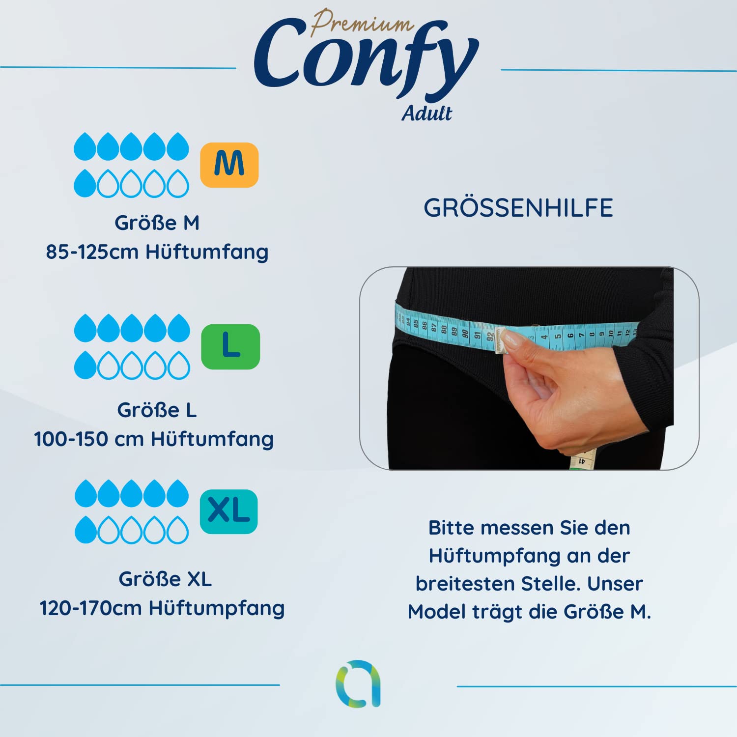 Confy Premium Windeln für Erwachsene - Erwachsenen-Windel Inkontinenz Gr.L 60St