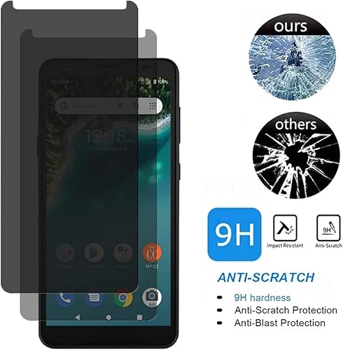 Miniatura 5 de Protector de pantalla de privacidad para ZTE Avid 589 (2 unidades), no cobertura completa, vidrio templado, antiarañazos, antiarañazos, dureza 9H,