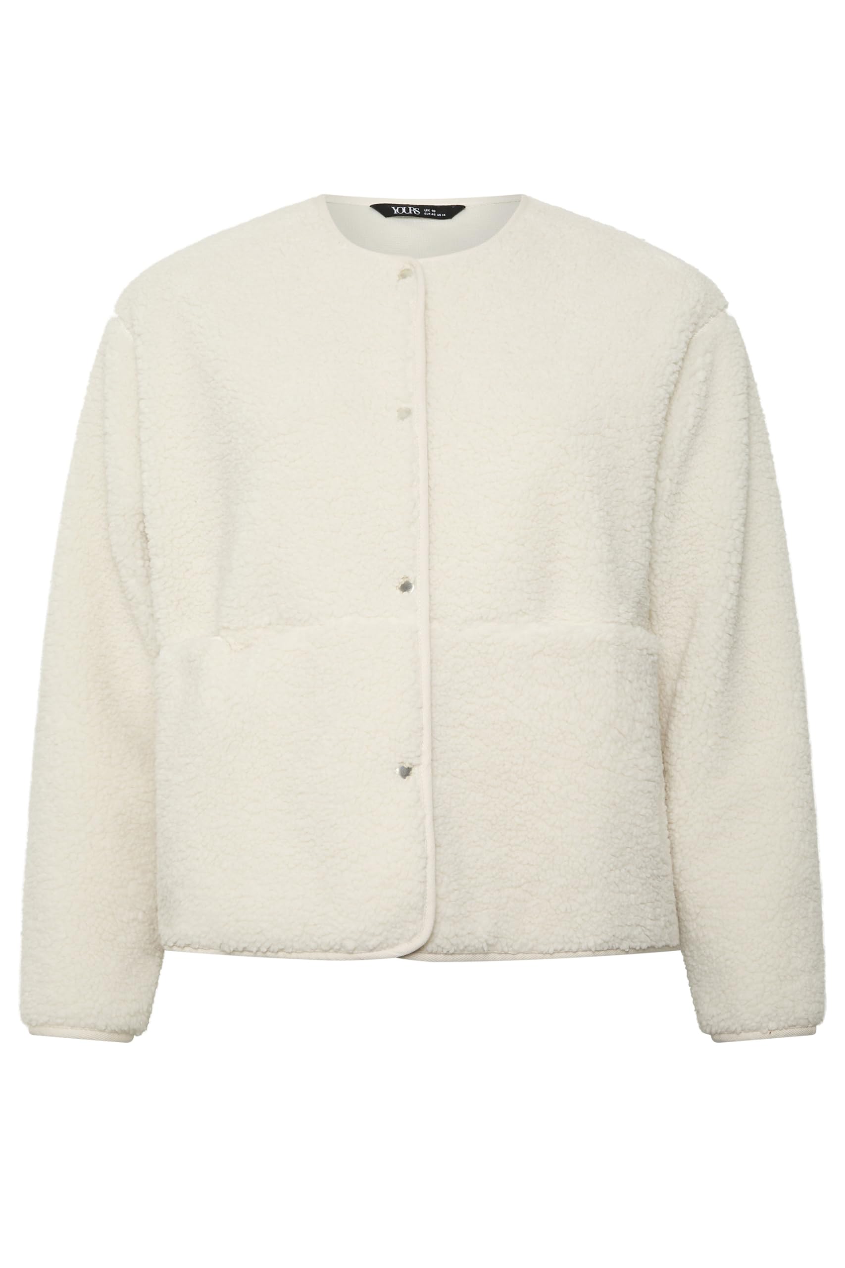 Yours Curve Collarless Fleece Jacket - Women's - Plus Size Curve