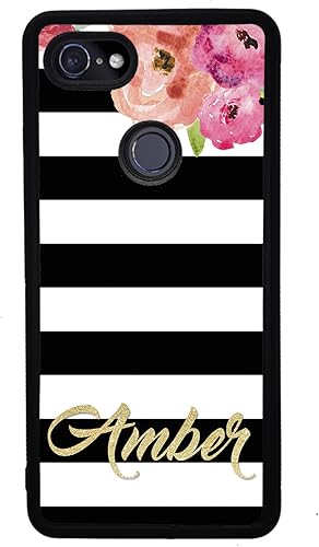 Miniatura 4 de Golden Gold Personalized Flowers Black White Black Rubber Phone Case Compatible With Google Pixel 10, 10 Pro, 10 Pro XL, 9a, 9 Pro, Pixel 9, Pixel 9