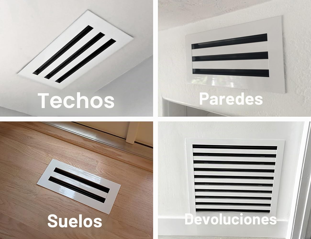 BUILDMART - Cubierta de ventilación de CA moderna blanca de 28x4 (71x10 cm) - Rejilla de ventilación decorativa - Difusor de ranura lineal estándar - Rejilla de registro para techos, paredes y suelos