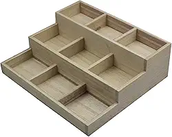 ＫＬＫＣＭＳ Organizador de Maquiagem de Madeira Porta-maquiagem Caddy Porta- com a Pele 9 Grade 3 Camadas