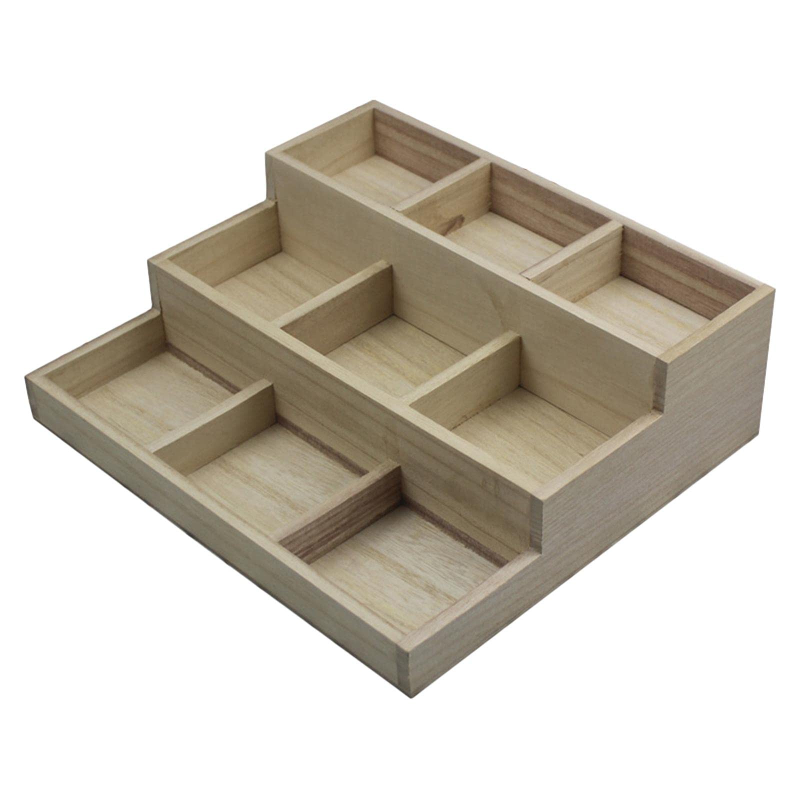 LOOM TREE® Wooden Makeup Organizer Drawer Bathroom Organizer Case Jewelry 9 Grid 3 Tier | Home & Garden | Household Supplies & Cleaning | Home Organization | Storage Boxes 2