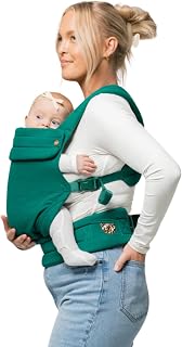 Mabē Monarch Ergonomic Baby Carrier – Premium Cotton Soft Structured Newborn to Toddler Carrier with Hip-Healthy Design, 3 Carry Positions (9-46 lbs), Lightweight & Breathable, (Evergreen)