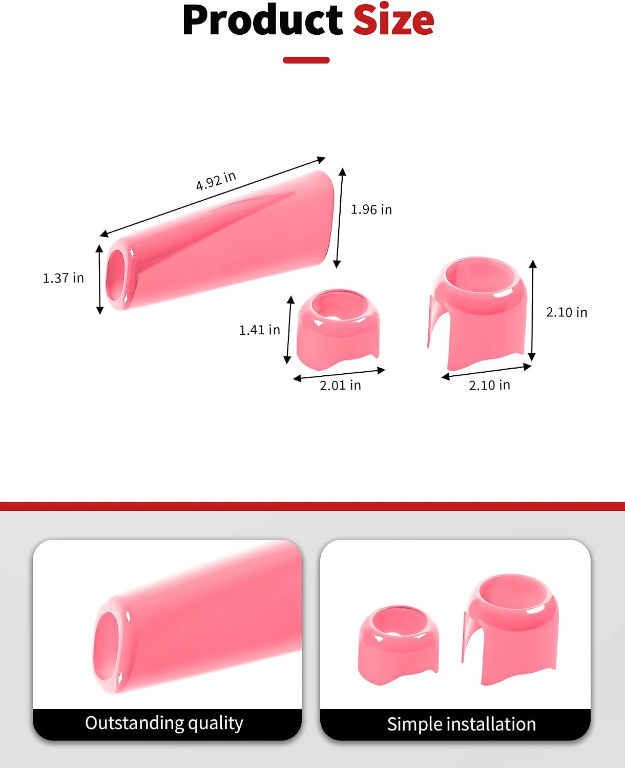 JWWY for Jeep JL Center Console Handbrake Brake Gear Shift Shifter 4WD Gear Knob Stick Panel Trim for 2018-2026+ Jeep Wrangler JL JLU Gladiator JT Interior Accessories ABS Pink