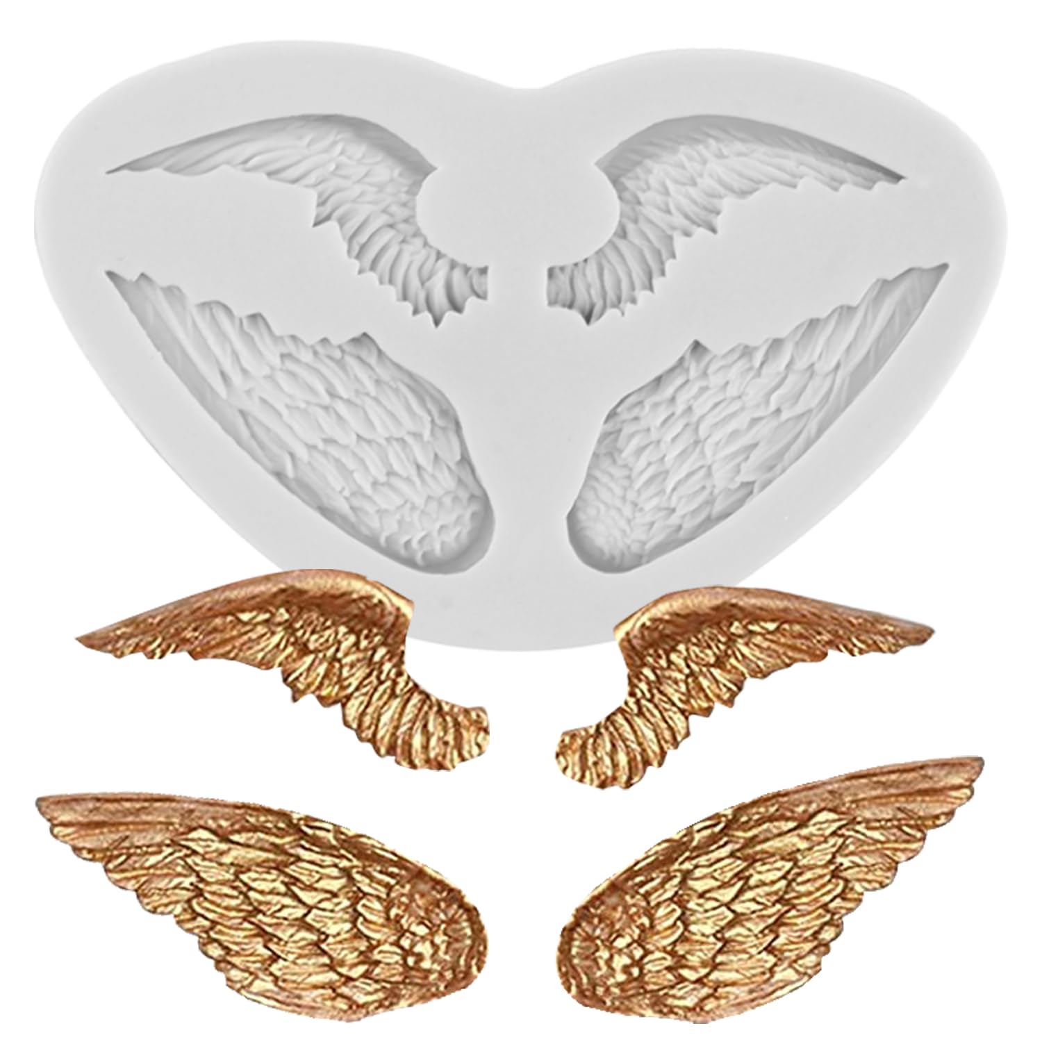 Angel Wing Fondant Silicone Molds For Baby Shower Party Cake Decorating Cupcake Topper Candy Chocolate Gum Paste Polymer Clay