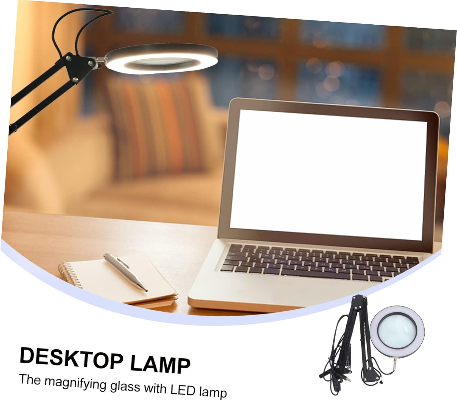 Led Magnifier Lamp with Arm USB Table Lamp for Reading Crafts and Welding Energy Saving with Color Temperatures and Brightness Levels Black