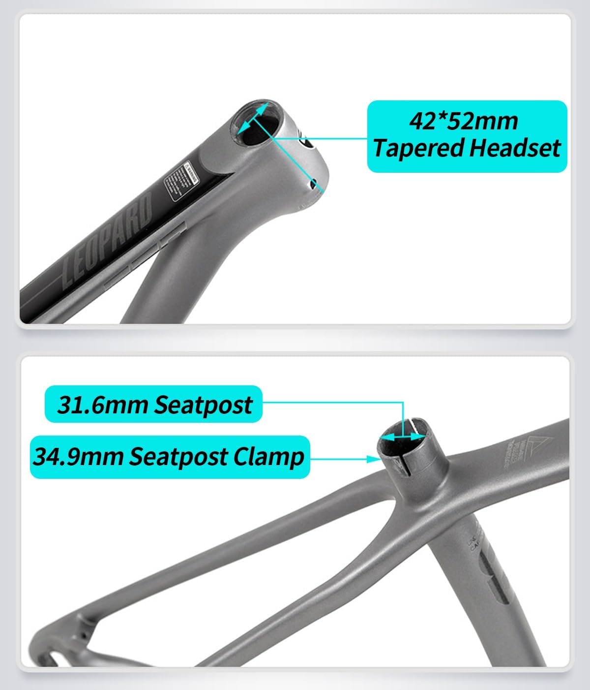 27.5er 29er XC Hardtail Mountain Bike Frame 15/17/19in Carbon Fibre Disc Brake Frame 135mm Quick Release Cyclocross Bike Frame BB92*41mm(White,29 * 15")