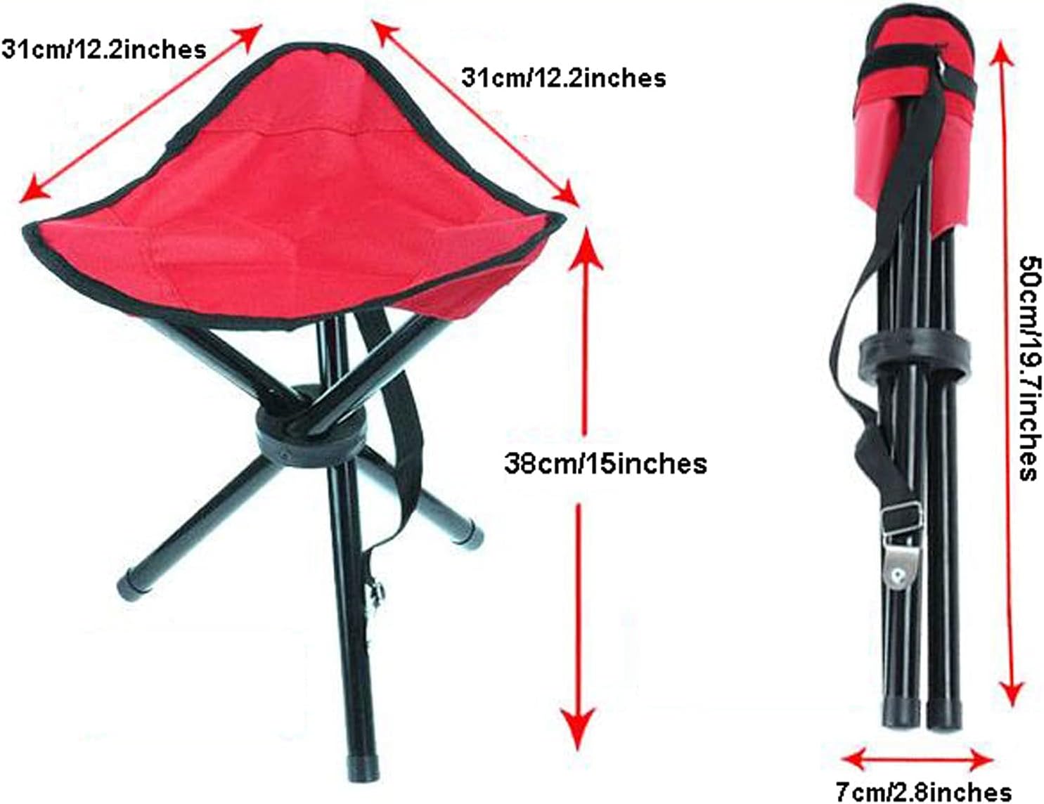 Camp Chair Lightweight Outdoor Folding Stool Portable Camping Chair Fishing Stool Triangular Stool for Outdoor Indoor Fishing Hiking Picnic BBQ Garden Beach Camping Chairs