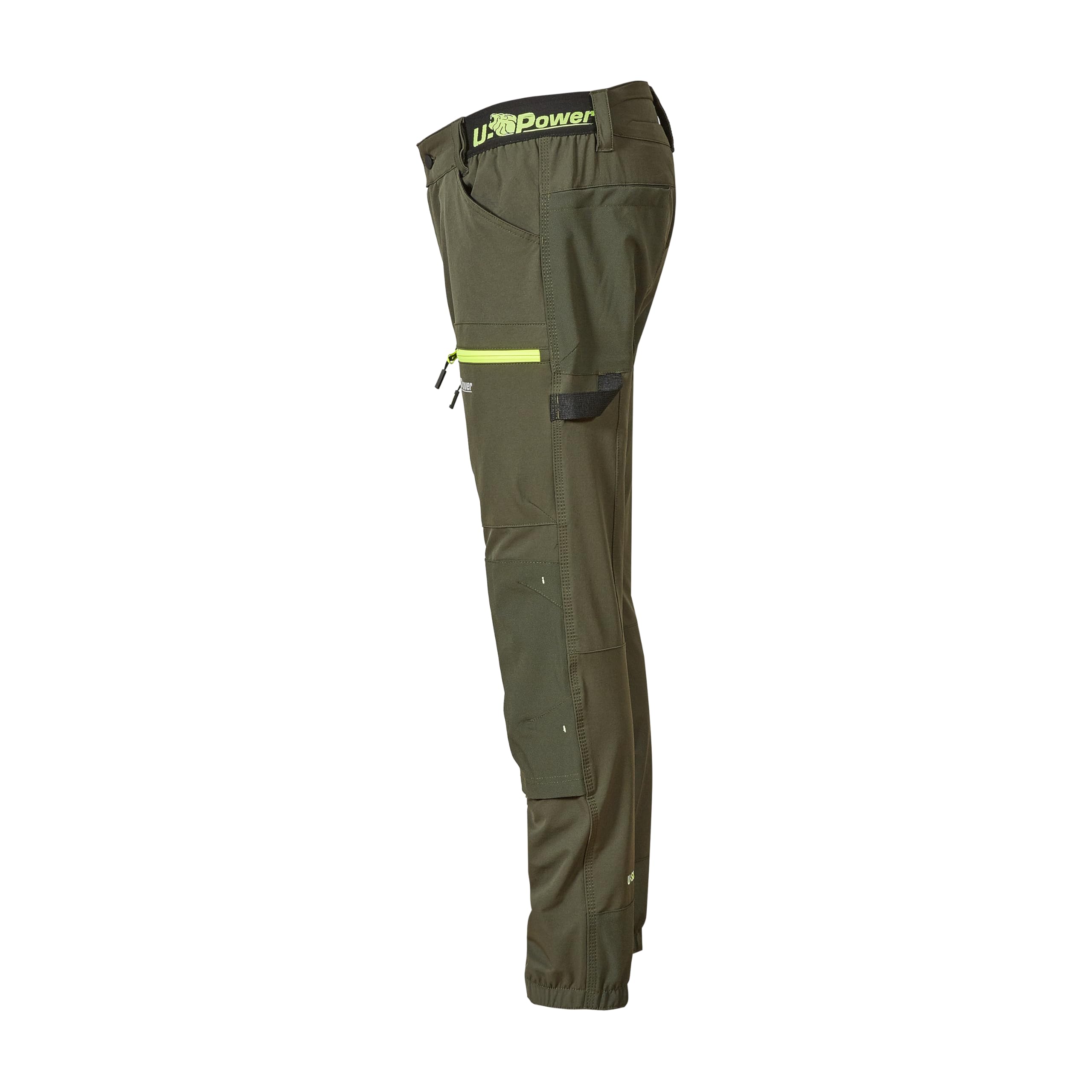 U-Power Don't Worry... BE Happy! Pantalone da Lavoro in Tessuto Stretch, con Tasche, vestibilità Jogging Horizon Dark Green Pantaloni Casual da Lavoro Uomo