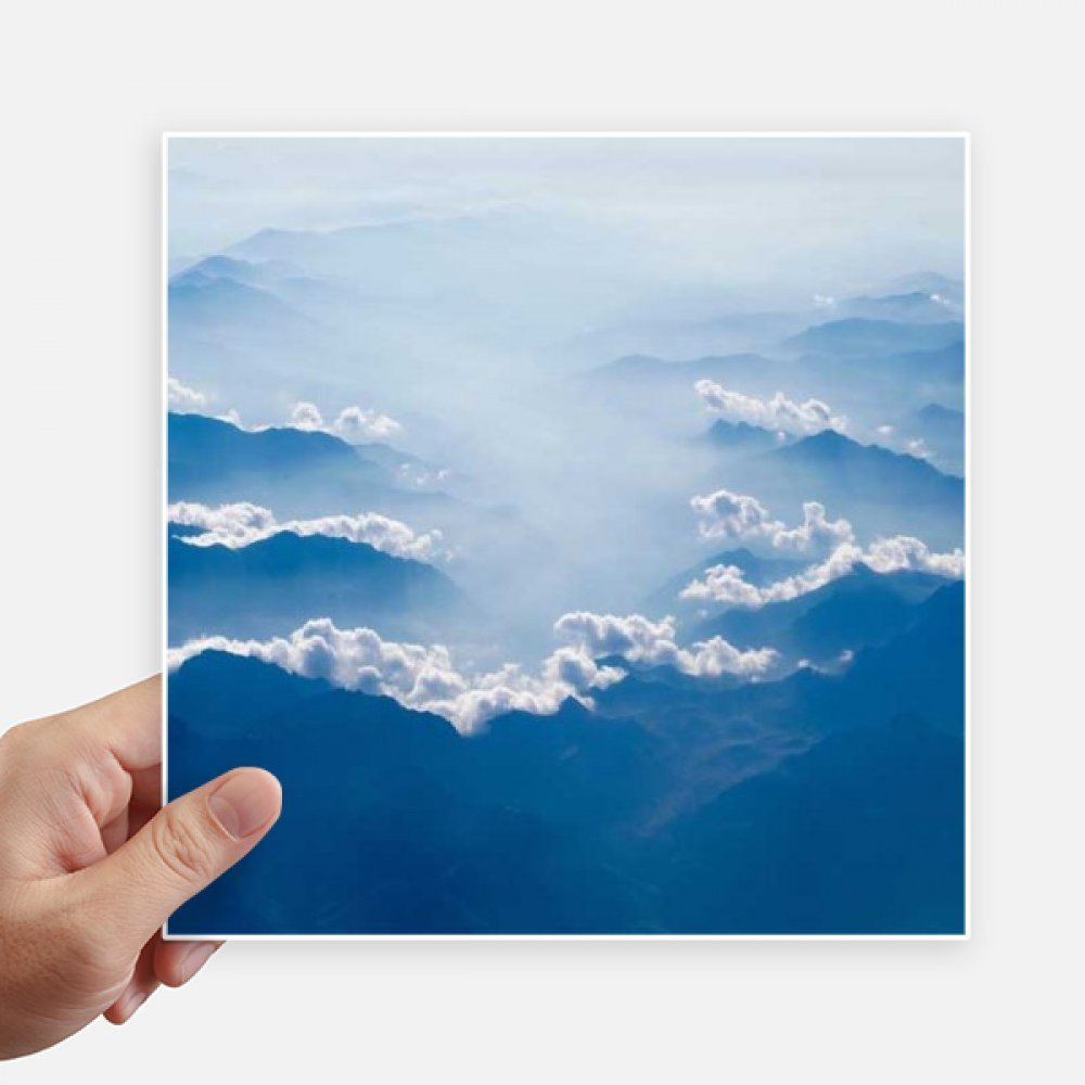 Autocollant carré nuages bleu ciel pour personnaliser ordi et mur