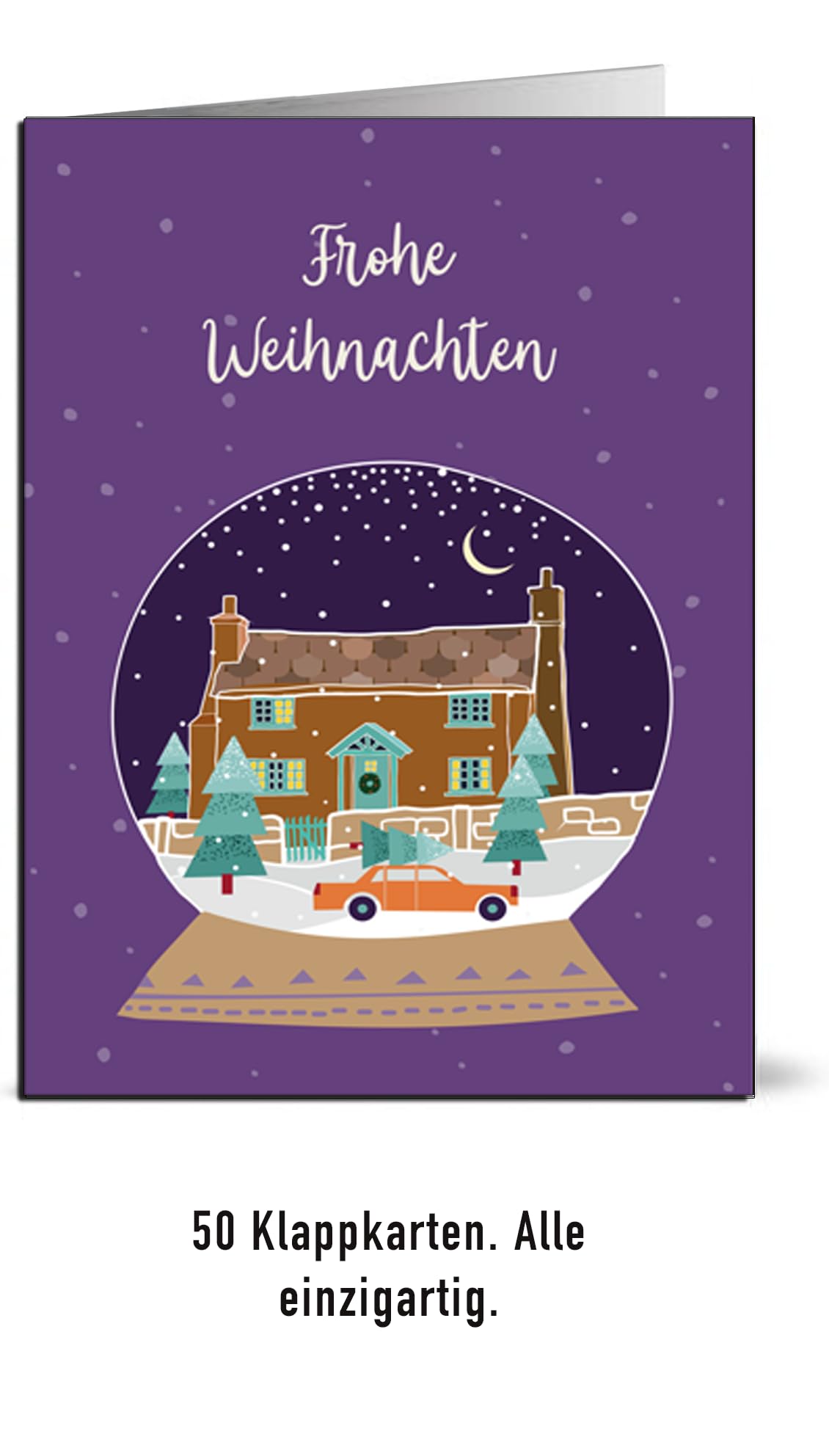 50 Verschiedene Weihnachtskarten-Set Mit 50 Designs & Recycelten Umschlägen – 15x10 Cm