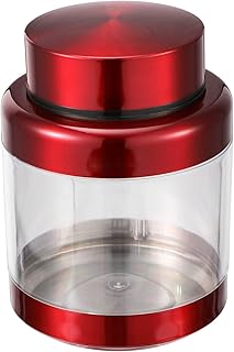 DOITOOL Candy Cookie Jar Stainless Steel Food Canister Vintage Metal Tea Coffee Bean Sugar Storage Jar Transparent Snack Dry Cereals Container Tank For Kitchen Red Flour Container Terrarium