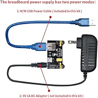 Vista 5 de Kit de diversión con módulo Electronics Component de fuente de alimentación con cable de puente de 830 puntos de unión, tablero de alambre