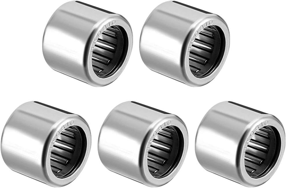 HK0810 Drawn Cup Needle Roller Bearings, Open End, 8mm Bore Dia, 12mm OD, 10mm Width (Pack of 5)