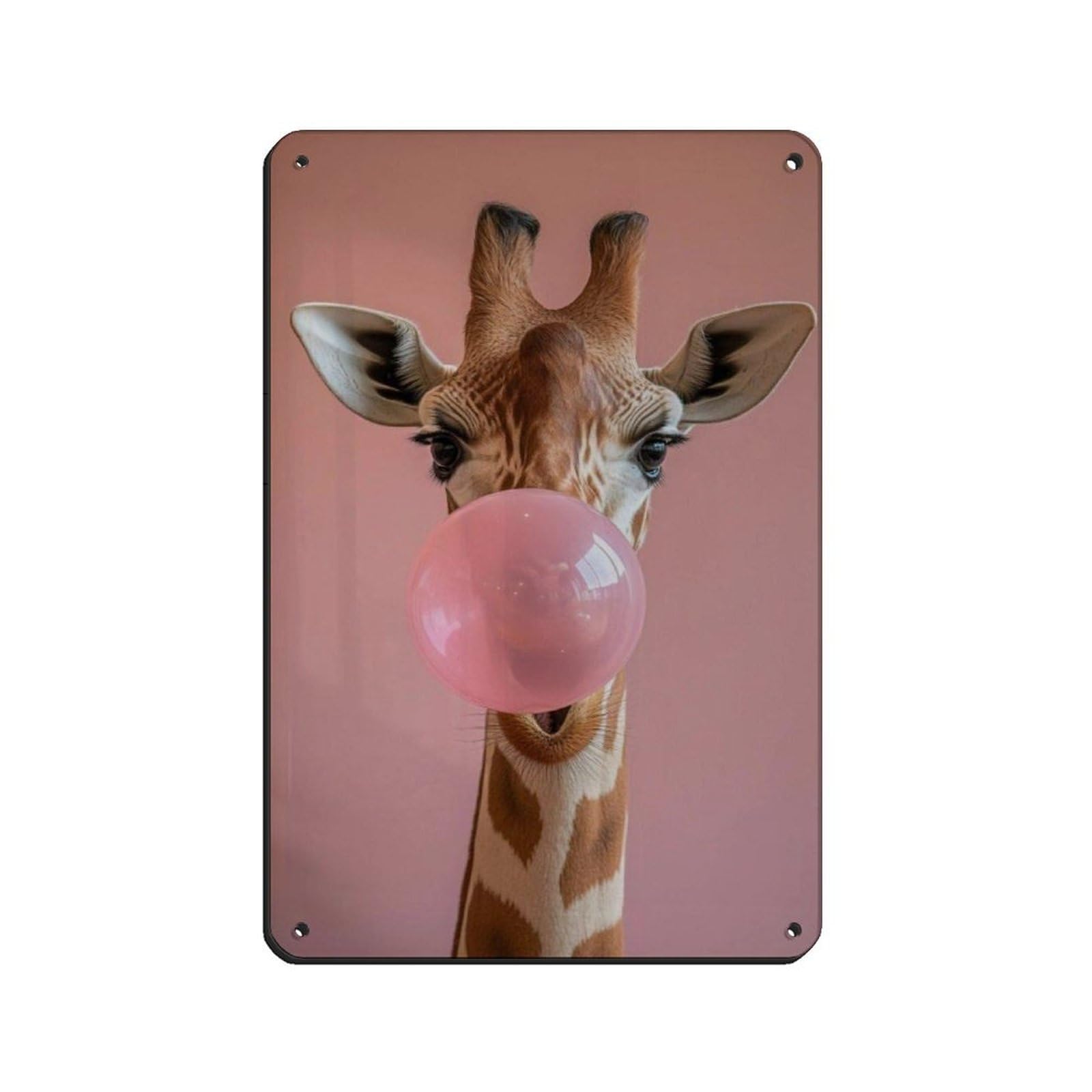 Lxwnze 20L X 30W Cm Quirky Giraffe Animal-Themed Home Decor Retro Poster Metal Tin Sign Chic Art Retro Iron Painting Bar People Cave Cafe Family Garage Poster Wall Decoration 8X12inch(20X30cm)