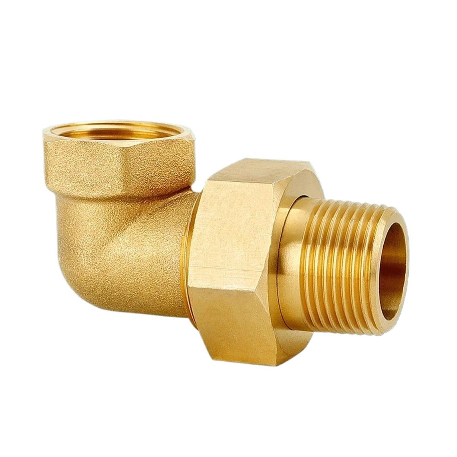 Conector de acoplamiento tubería latón con rosca hembra a macho, adaptador agua y unión engrosamiento(Soft Seal,1")