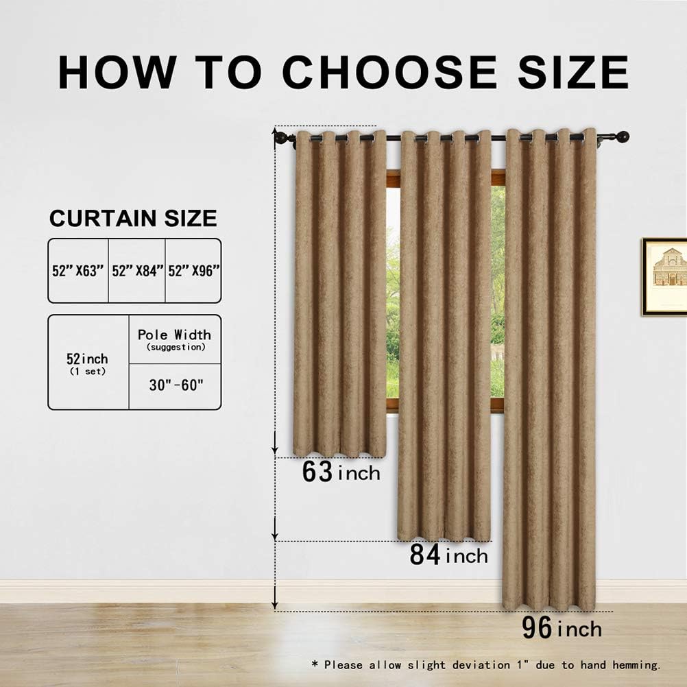 ELKCA Double-Sided Chenille Curtains for Living Room Modern Window Treatment for Bedroom Curtain,Grommet Top-2 Panels (Coffee, 52" W x 96" L)