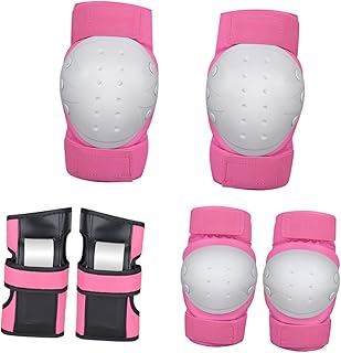 INOOMP Conjunto De Joelheiras Para Crianças Joelheiras Para Esportes Protetor De Mão Rosa Equipamento De Proteção Para Esportes Infantis Protetor De Mão Protetor De Mão Manoplas