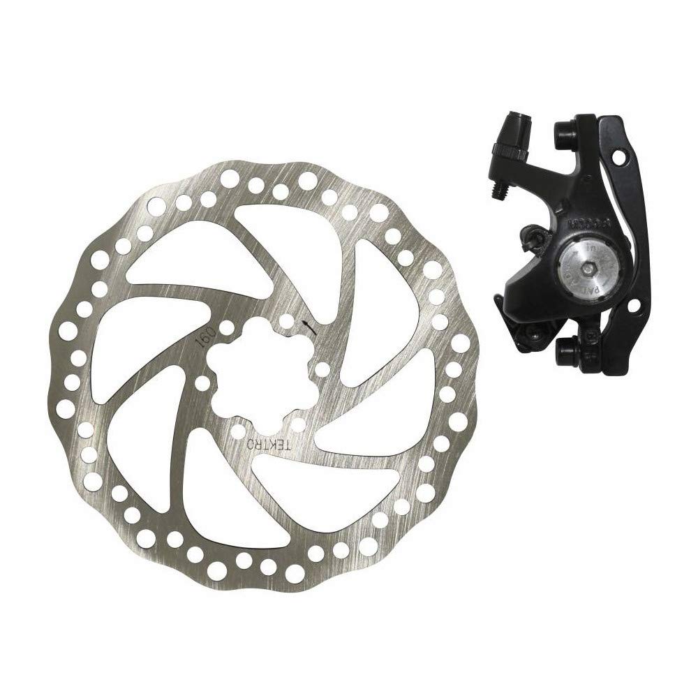 P2R - Freno de Disco mecánico de Bicicleta de montaña AV (Abrazadera + Disco) 160 mm Post Mount + Adaptador Internacional Compatible con AV 160 mm y AR 140 mm