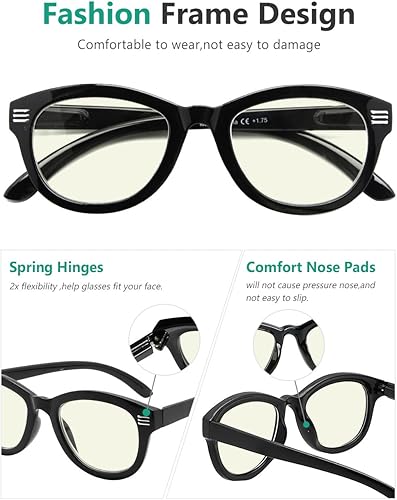 Miniatura 5 de Eyekepper Gafas de lectura con diseño de ojo de gato para mujer, paquete de 4 unidades, de gran tamaño