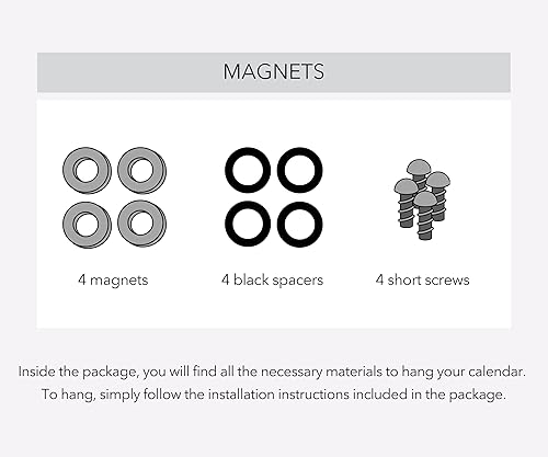 Miniatura 2 de Dry Erase Calendar - Magnetic Fridge Calendar - Magnetic Monthly Acrylic Calendar - Acrylic Magnetic Kitchen Board - Kitchen Wall Decor