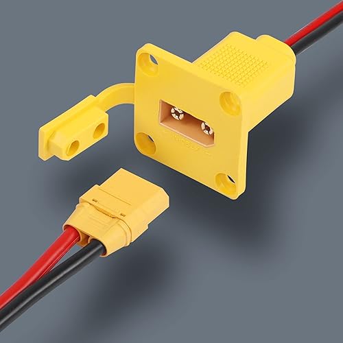Miniatura 9 de CERRXIAN Cable desnudo macho XT90 de 3.2 pies 10 AWG con panel de montaje, enchufe macho XT90 con panel Mout para abrir cable desnudo para RC Lipo