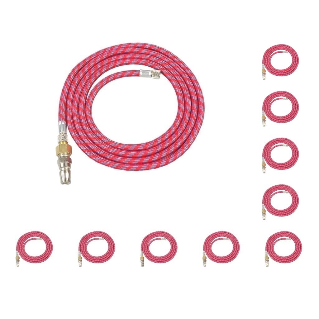 Powate Tuyau Aérographe 1.8 Mètres Avec Raccords 1/8 Standard Aux Deux Extrémités Avec Déconnecteur Rapide