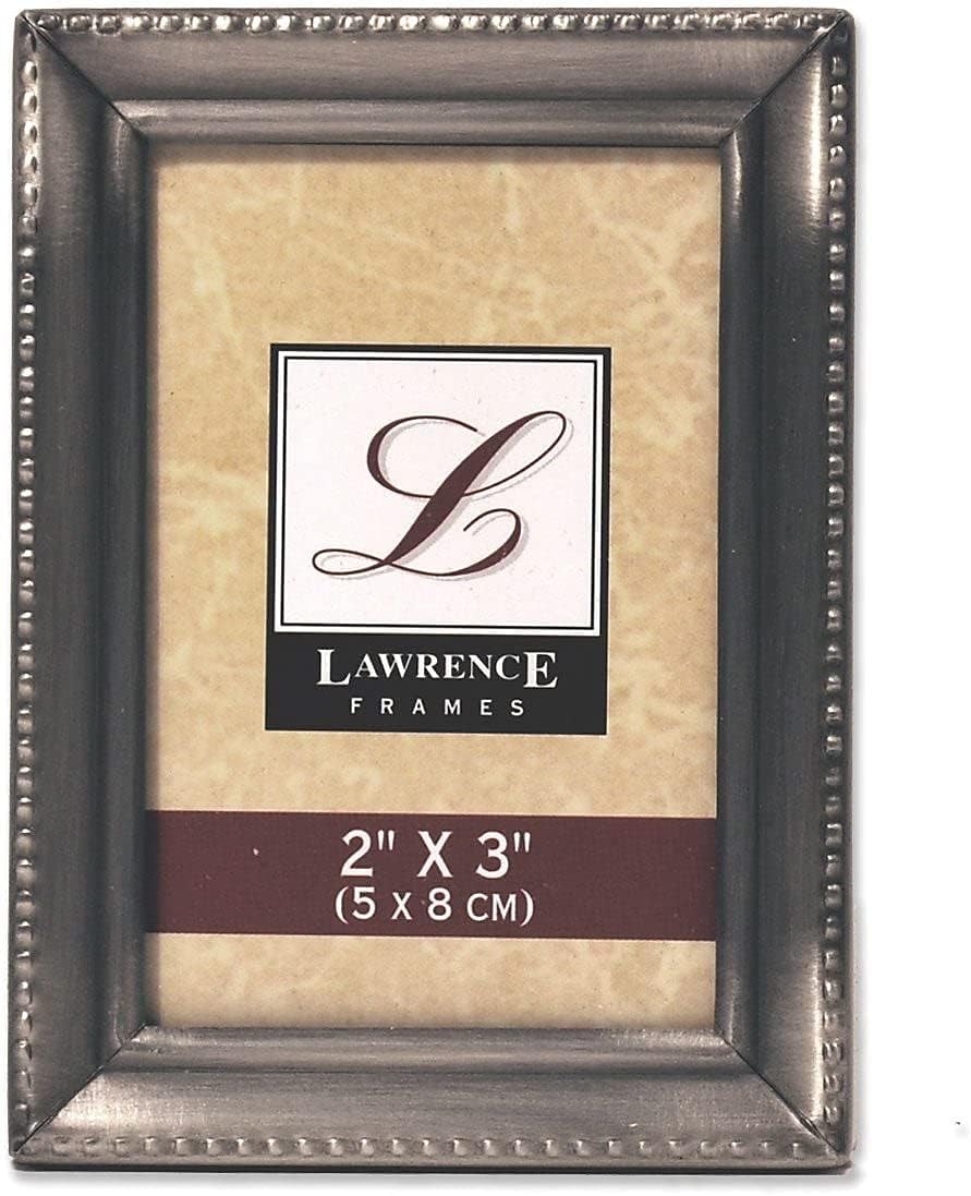 Lawrence Frames Bead Border Design, 5x7 Double, Pewter