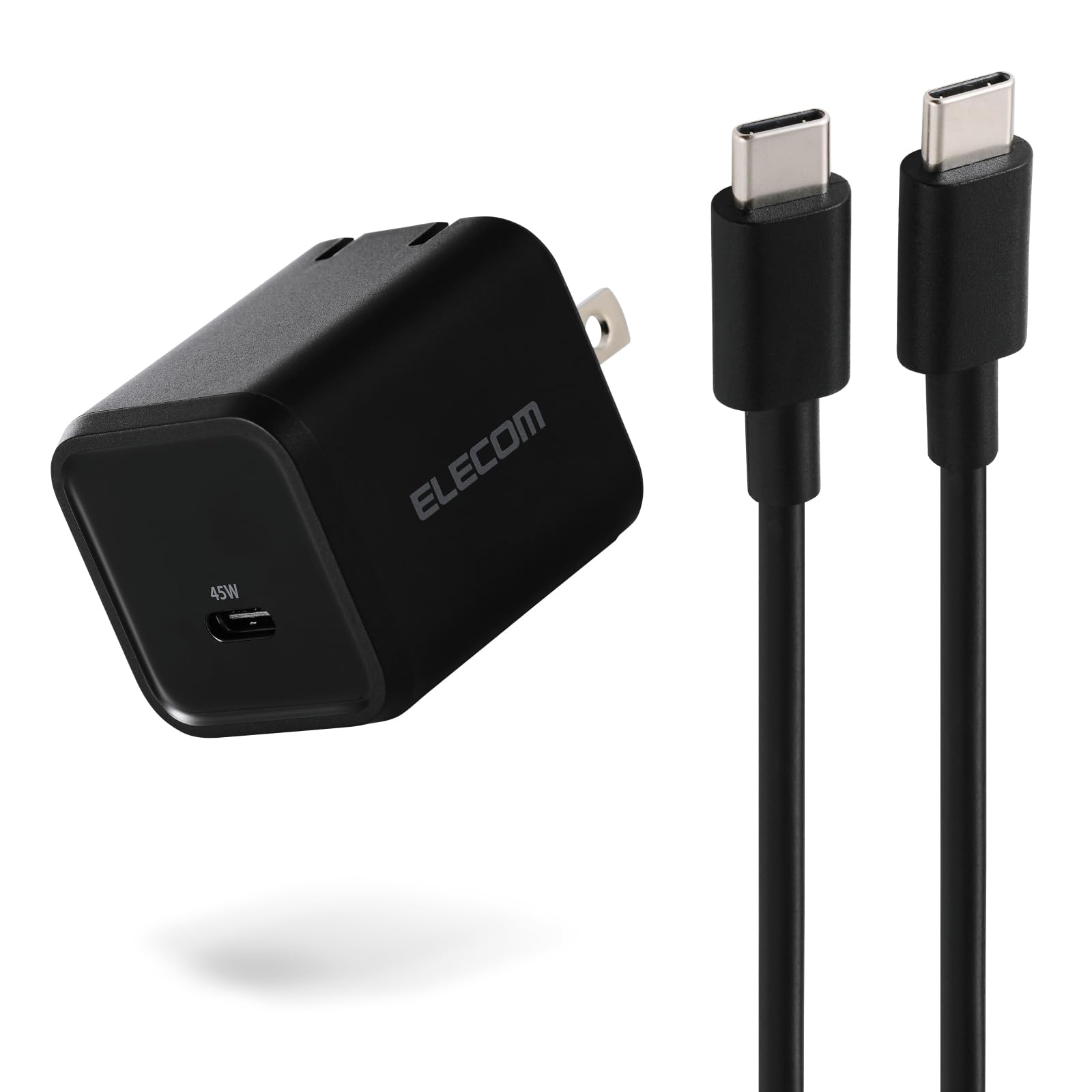 Amazon | エレコム USB C 充電器 45W PD対応 1ポート ケーブル付属 C-C
