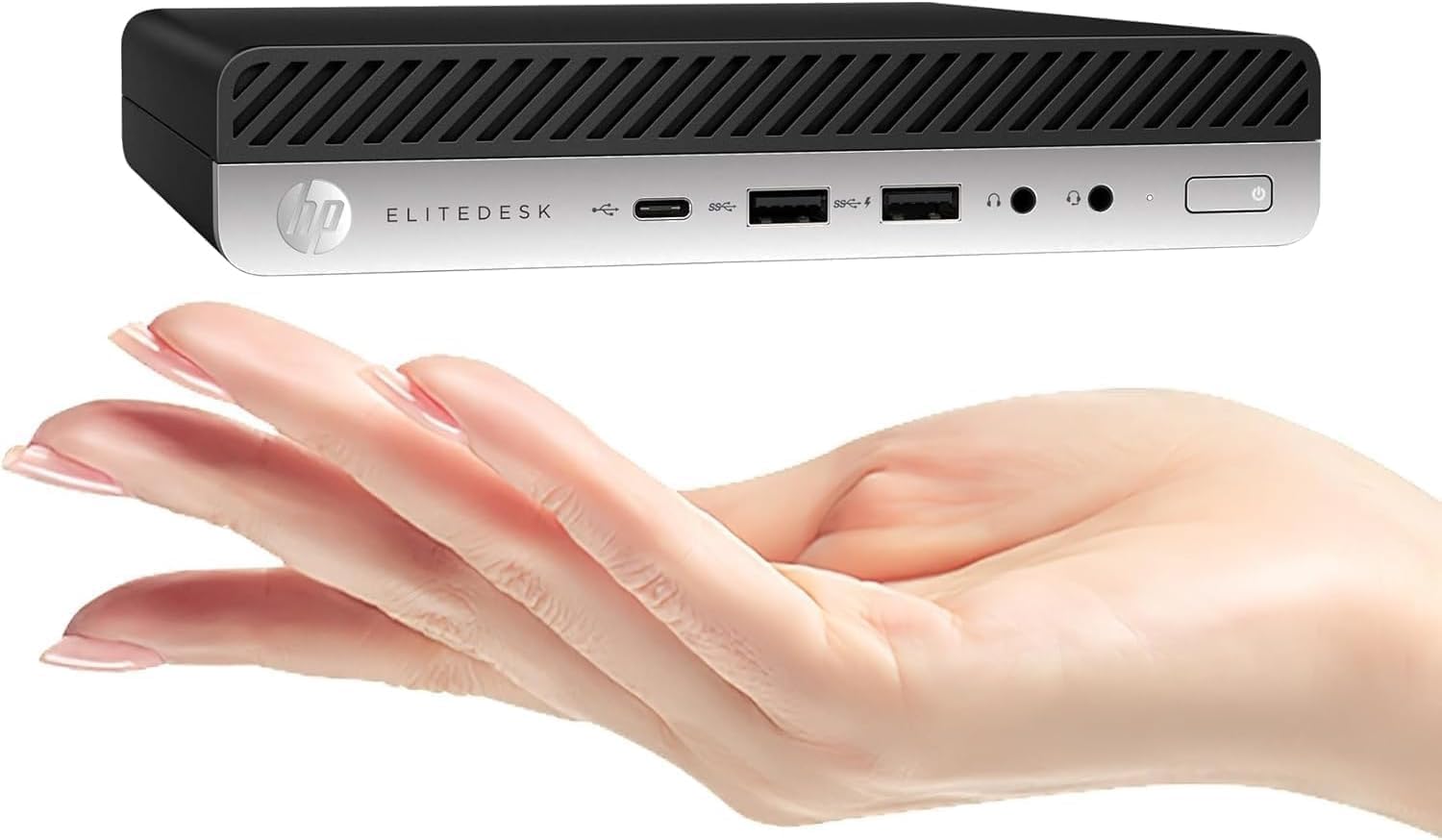 HP EliteDesk 800 G5 Mini PC de Escritorio, Intel Core i5-9500T, 16 GB de RAM, SSD de 256 GB, Wi-Fi, Bluetooth, Teclado QWERTY Estadounidense, Windows 11 Pro (Reacondicionado)