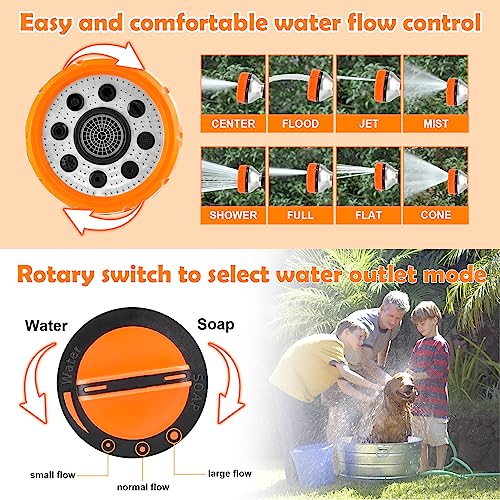 Upgrade-Dog-Washing-Hose-Attachment-8-Spray-Patterns-Dog-Wash-with-35oz-100cc-Soap-Dispenser-Dog-Washing-Gloves-Dog-Bath-Brush-Suitable-for-Watering-Plant-Patio-Cleaning-Showering-Pet Upgrade Dog Washing Hose Attachment 8 Spray Patterns Dog Wash with 35oz 100cc Soap Dispenser Dog Washing Gloves Dog Bath Brush Suitable for Watering Plant Patio Cleaning Showering Pet