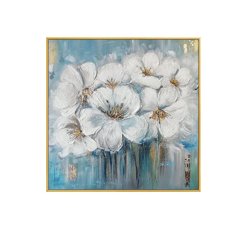 Peinture à l'huile pivoine blanche pour habiller un mur vide