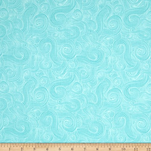 Just Color Swirl Basic Light Teal, Quilting Fabric by the Yard